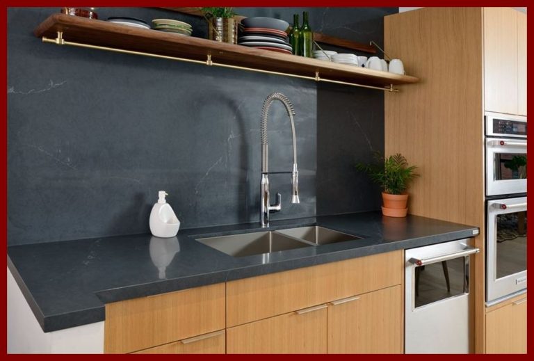 Silestone Eternal Charcoal Soapstone Matches Perfectly in an Office!