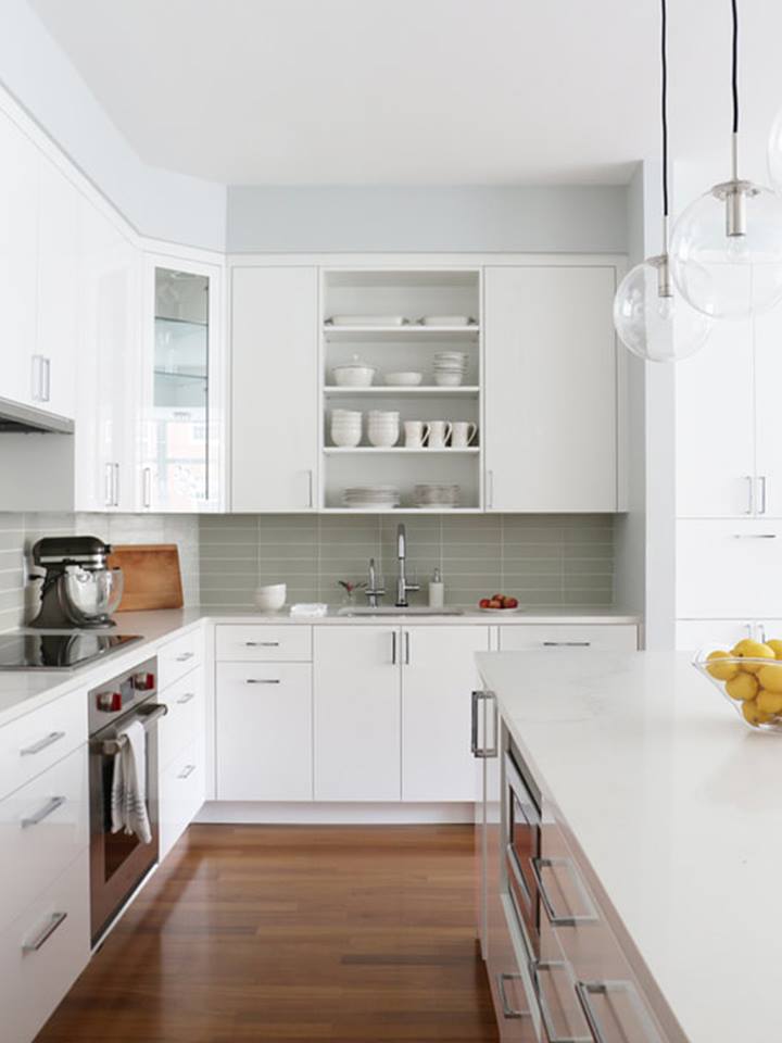 Adding a Touch of Different Color in White Kitchens
