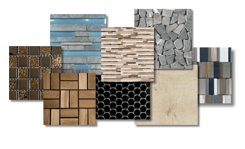 stone tile installation of different tiles