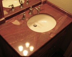 stone countertop top view