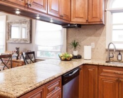 Cinnamon Maple Glazed countertops with window