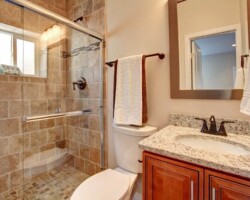 Mocha Maple Glazed bathroom countertops