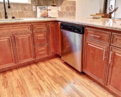 Mocha Maple Glazed countertops with cabinets