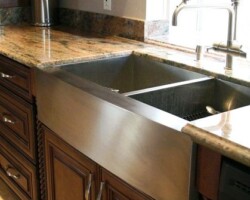 Chocolate Maple Glazed kitchen Countertop with sink